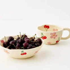 Discount Painted Cherry Ceramic Mug Red Mugs & Teacups