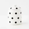 Polka Dot Ceramic Canister White Kitchen Accessories