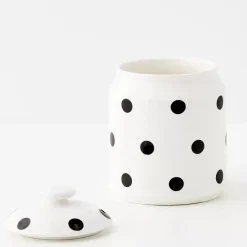 Polka Dot Ceramic Canister White Kitchen Accessories