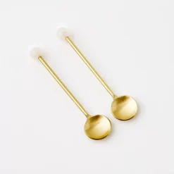 New Quartz Brass Dessert Tea Spoon Set Tableware