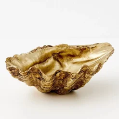 New Resin Clam Sculpture Small Gold Decorative Objects & Trays