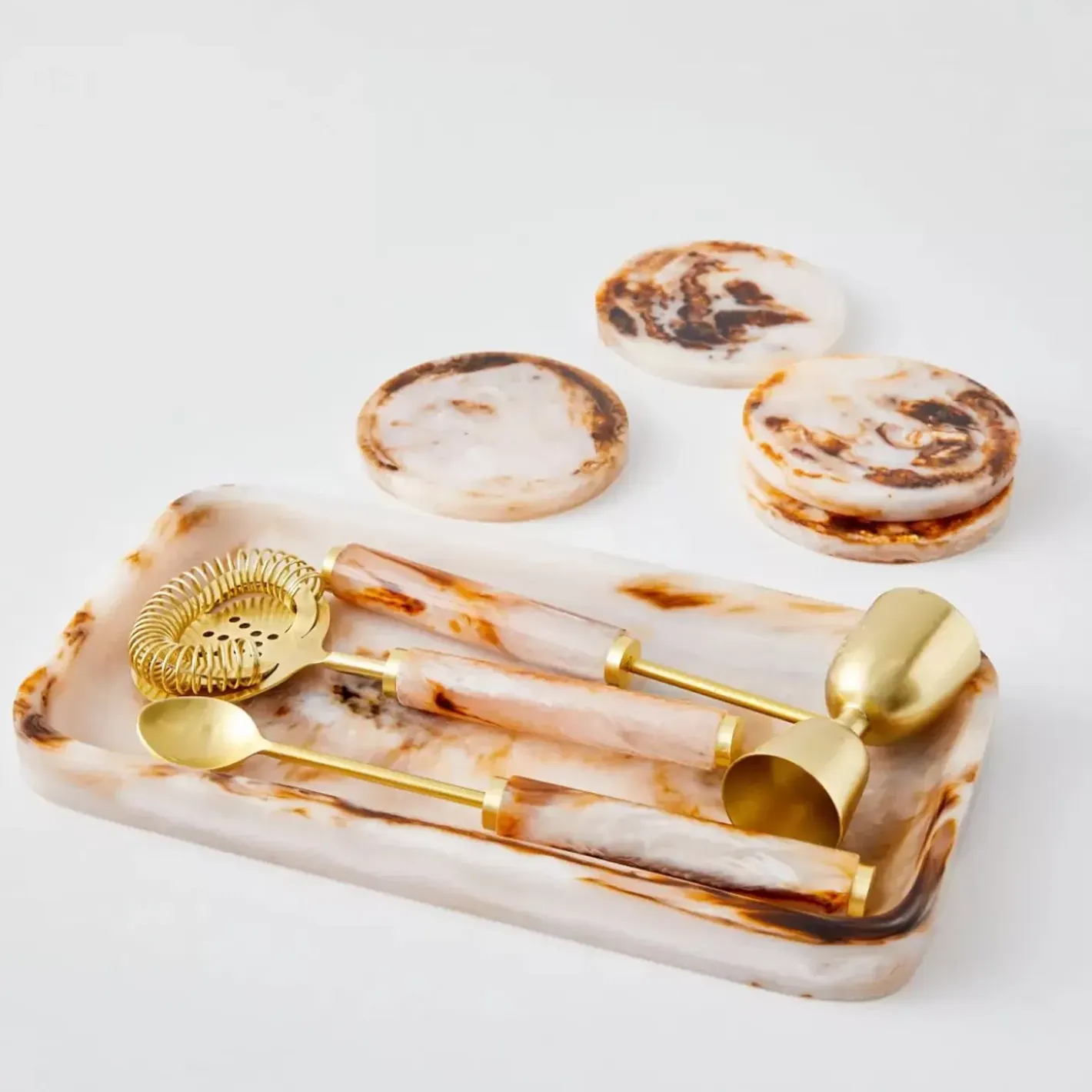 New Resin Decorative Tray Tortoiseshell Decorative Objects & Trays
