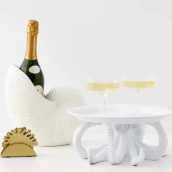 Online Ribbed Flower Champagne Glass Set Of 2 Wine Glasses