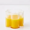 Ribbed Flower Glass Tumbler Wide Drinkware