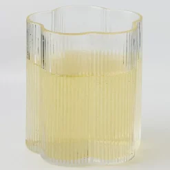 Online Ribbed Flower Glass Tumbler Drinkware