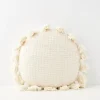 Sale Round Tassel Cushion With Insert White Cushions & Throws