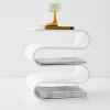 New S Bend Acrylic Side Table White Furniture