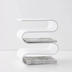 New S Bend Acrylic Side Table White Furniture