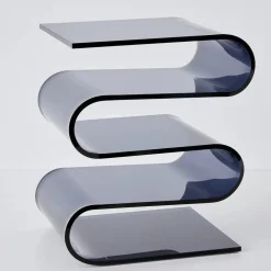 Best S Bend Acrylic Side Table Grey Furniture