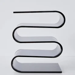 Best S Bend Acrylic Side Table Grey Furniture