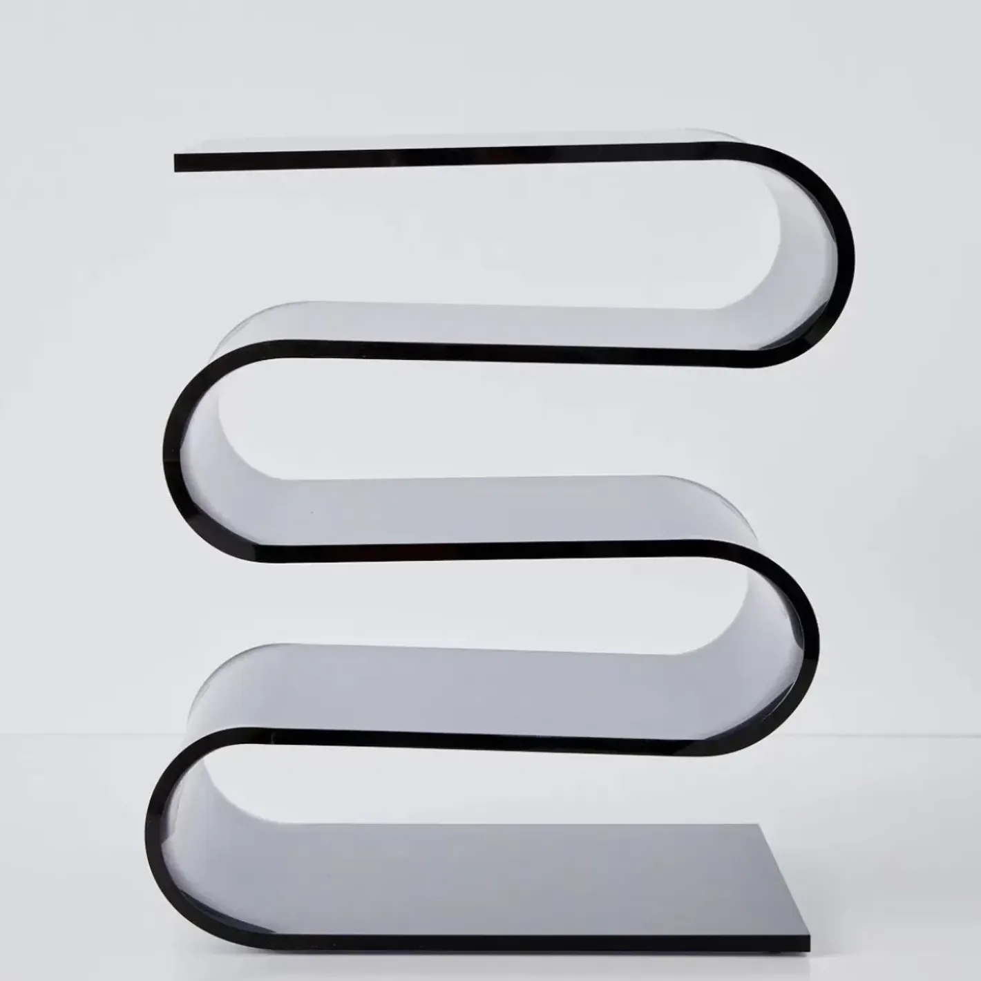 Best S Bend Acrylic Side Table Grey Furniture