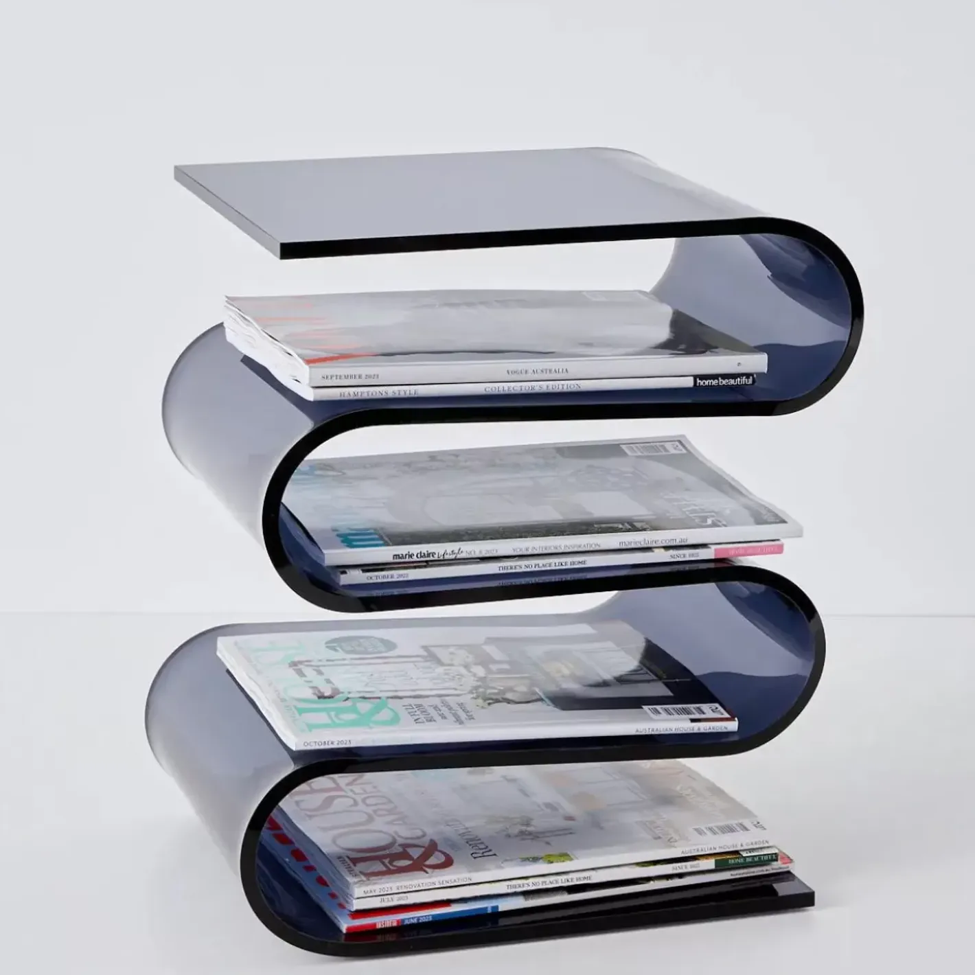 Best S Bend Acrylic Side Table Grey Furniture