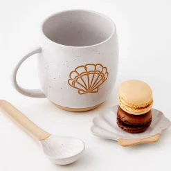 Sale Seashell Ceramic Mug & Spoon Set Mugs & Teacups