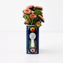 Clearance Secret Garden Ceramic Book Vase Navy Vases