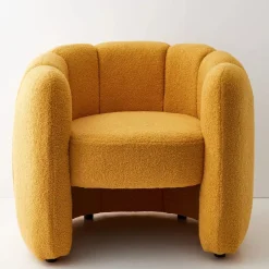 Discount Shell Fabric Accent Chair Mustard Furniture
