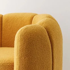 Discount Shell Fabric Accent Chair Mustard Furniture