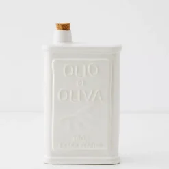 Hot Sicilian Ceramic Olive Oil Bottle Ivory Kitchen Accessories