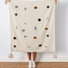Spring Cotton Throw Blanket Off White Cushions & Throws