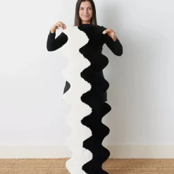 New Squiggle Floor Runner Black/Cream Rugs & Mats