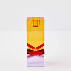 Outlet Technicolour Crystal Taper Candle Holder Amber Purple Candle Holders