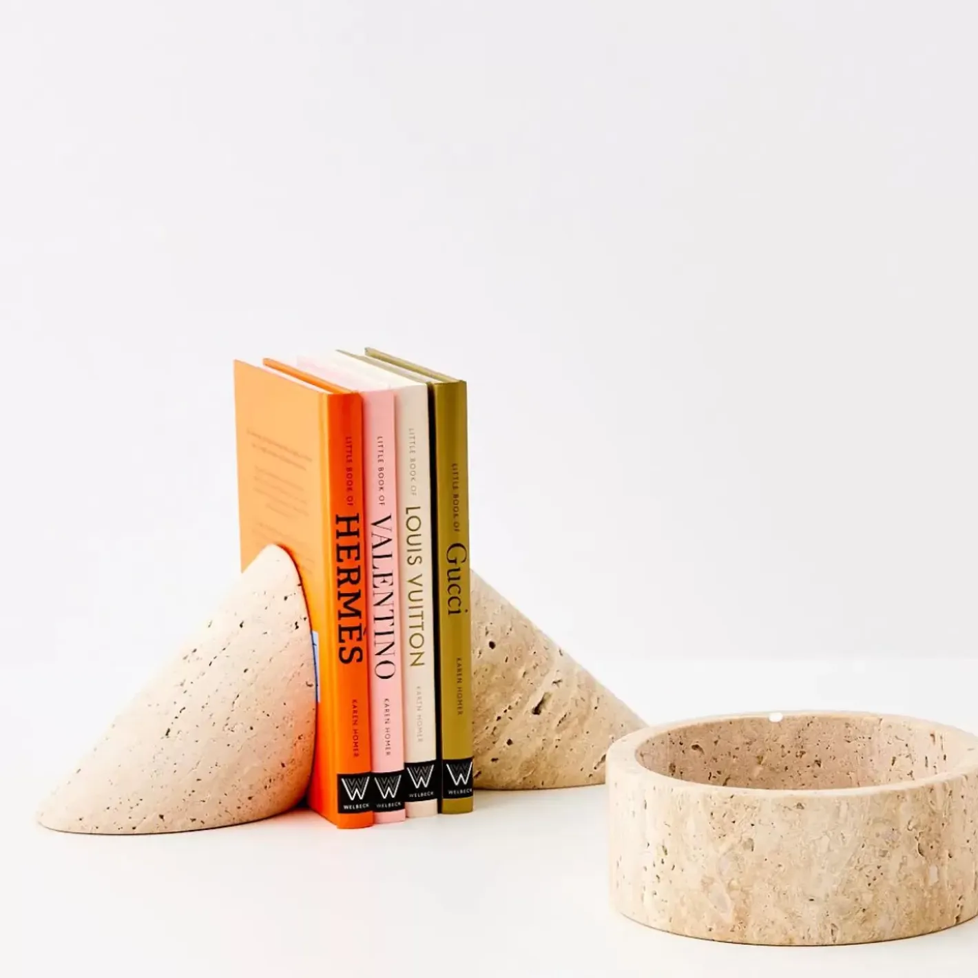 Sale Travertine Stone Bookends Decorative Objects & Trays