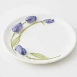 Online Tulip Ceramic Decorative Plate Purple Serveware
