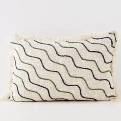 Waves Cotton Cushion With Insert Cushions & Throws