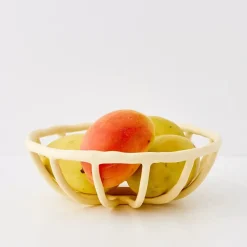 Weave Resin Fruit Bowl Beige Kitchen Accessories
