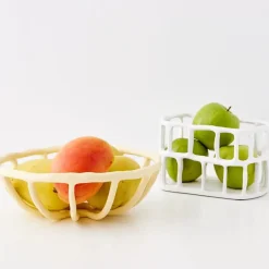 Sale Weave Resin Fruit Bowl White Kitchen Accessories